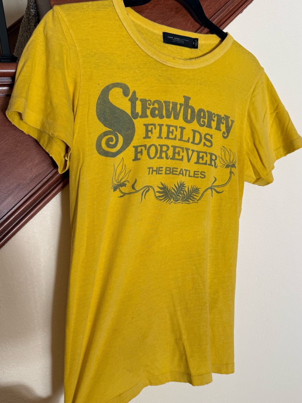 Junk Food Clothing Yellow "Strawberry Fields Forever" Kids T-Shirt